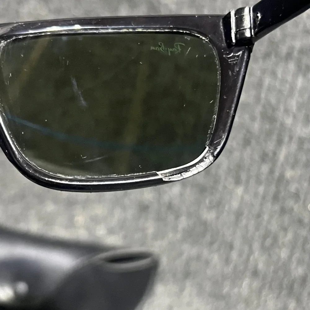 Vintage Ray Ban Sunglasses Men OS Black L1605 PQAS Bausch & Lomb Frame France